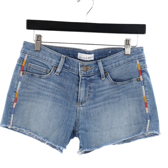 Ann Taylor Loft Denim Short Womens 25 Blue Boho Bohemian Casual Preppy Festival - Picture 1 of 7